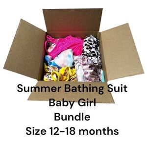Baby Girl Summer Swim Bundle Box: Ruffle Butt, Carters, Eddie Bauer 12-18 Months